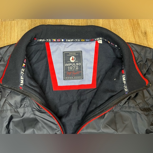 Designer Quilted Bomber Jacket Yacht Yachting Jacket Impulso 1972 Imp 72 Size M - Picture 4 of 11